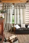 Ruffled linen curtain panels All colors and sizes