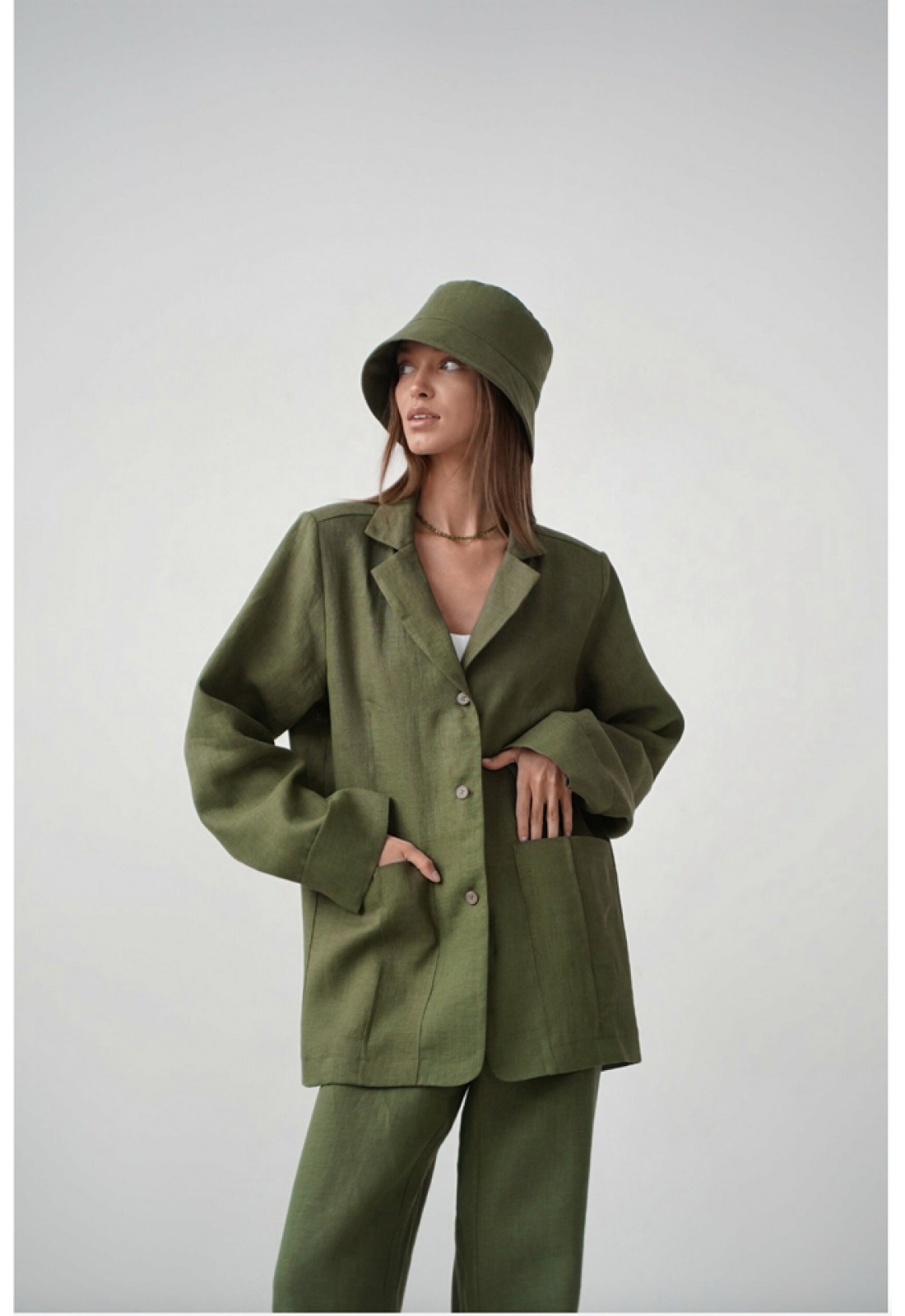 新しく着き Linen-jacket-Amy-in-various- ジャケット・アウター