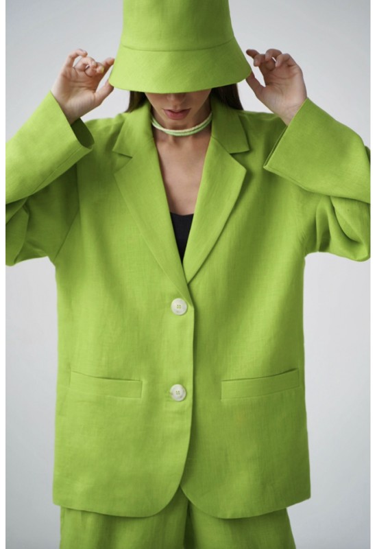 Linen jacket long clearance