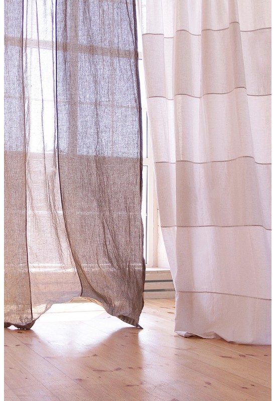 Linen Curtains Color Block - All Sizes,Colors