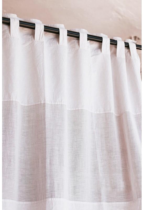 Linen curtain panel Color block