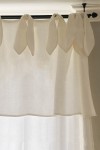 Tie Top Drop Cloth Linen Curtain Panel