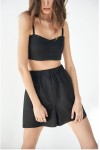 Linen crop top with spaghetti straps