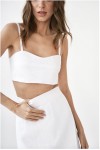 Linen crop top with spaghetti straps