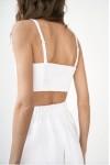 Linen crop top with spaghetti straps