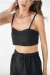 Linen crop top with spaghetti straps