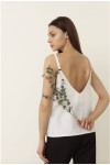 Sleeveless linen strap top in various colors