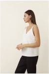 Sleeveless linen strap top in various colors