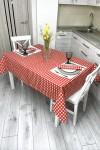 Waterproof cotton tablecloth Red white buffalo check printed.