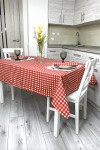 Red & White Buffalo Check Tablecloth 