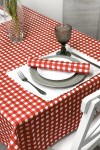 Red & White Buffalo Check Tablecloth 