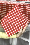 Red & White Buffalo Check Tablecloth 