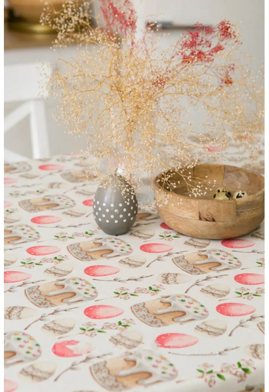 Waterproof Cotton Tablecloth with Easter Prints 