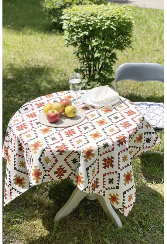 Waterproof Cotton Tablecloth | Tribal Aztec 