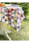 Triangle Printed Waterproof Cotton Tablecloth 