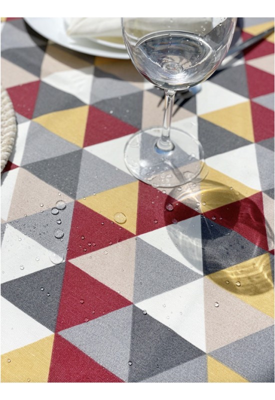 Triangle Printed Waterproof Cotton Tablecloth 