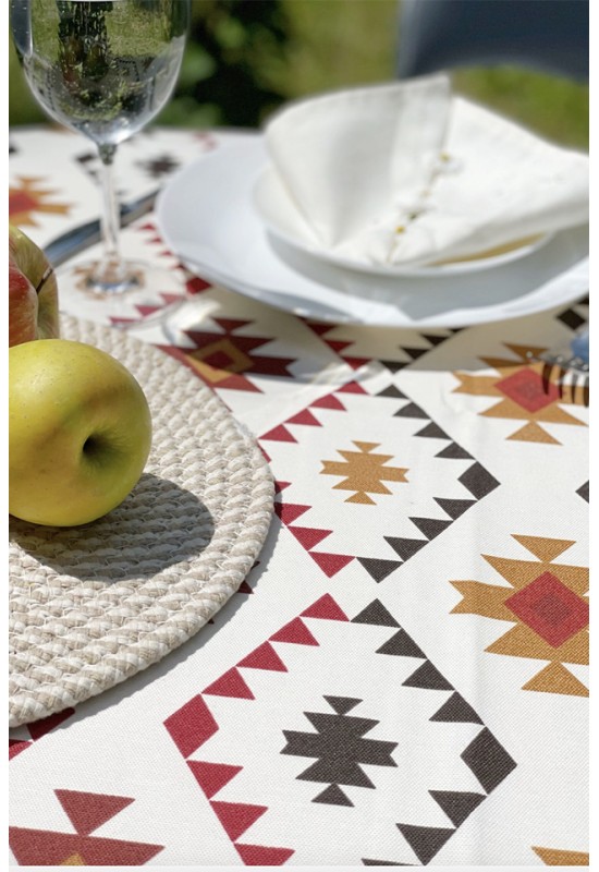 Waterproof Cotton Tablecloth | Tribal Aztec 