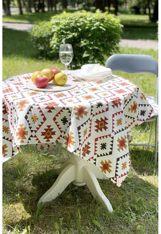 Waterproof cotton tablecloth | Tribal aztec printed