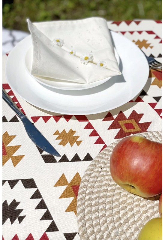 Waterproof Cotton Tablecloth | Tribal Aztec 