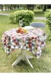 Triangle Printed Waterproof Cotton Tablecloth 