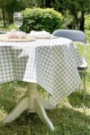 Waterproof Tablecloth | Gray, White Check