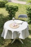 Waterproof Tablecloth | Gray, White Check