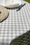 Waterproof Tablecloth | Gray, White Check