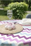 Waterproof Cotton Tablecloth | Zigzag Printed 