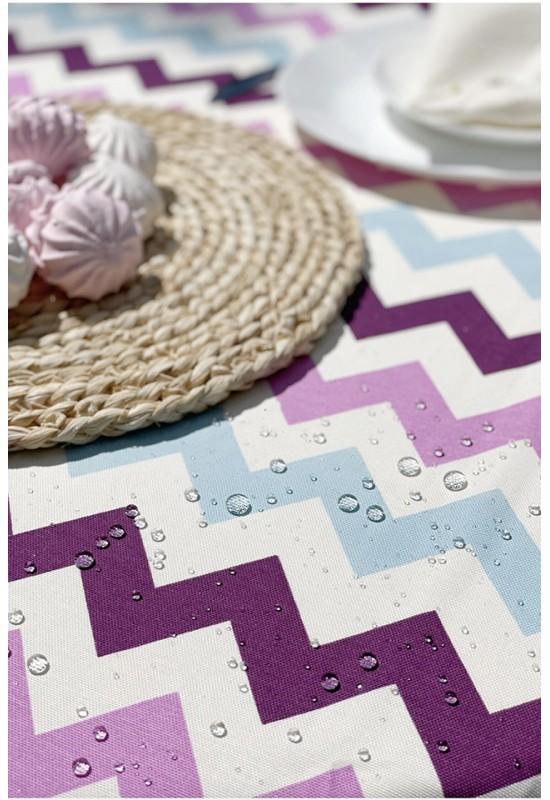 Waterproof cotton tablecloth Zigzag printed Chevron Wavy