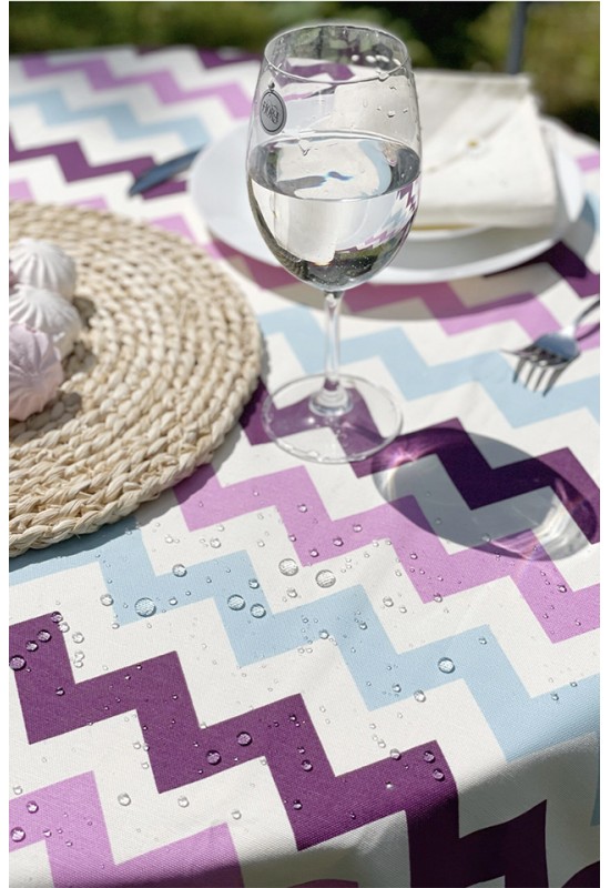 Waterproof Cotton Tablecloth | Zigzag Printed 