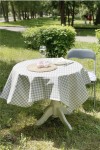 Waterproof Tablecloth | Gray, White Check