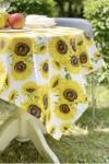 Waterproof Cotton Tablecloth  Sunflower Print 