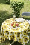 Waterproof Cotton Tablecloth  Sunflower Print 