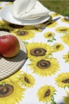 Waterproof Cotton Tablecloth  Sunflower Print 