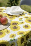 Waterproof Cotton Tablecloth  Sunflower Print 