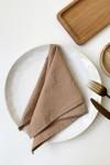 Set of 2 Cotton Napkins in Brown Gold 