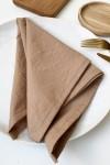 Set of 2 Cotton Napkins in Brown Gold 