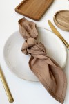 Set of 2 Cotton Napkins in Brown Gold 