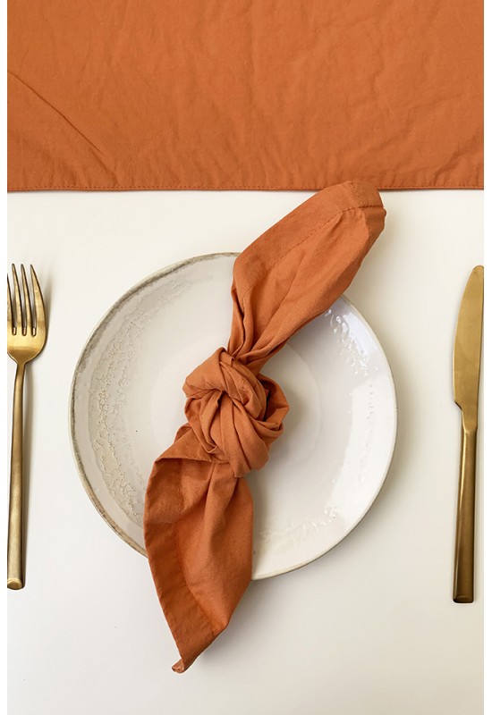 Burnt orange cotton napkins set Dinner Wedding