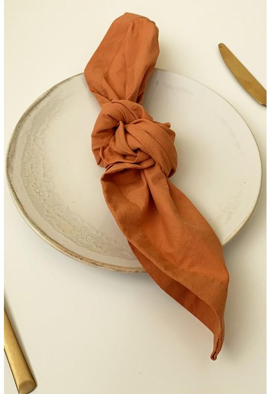 Burnt orange cotton napkins set Dinner Wedding