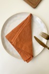 Burnt orange cotton napkins set Dinner Wedding