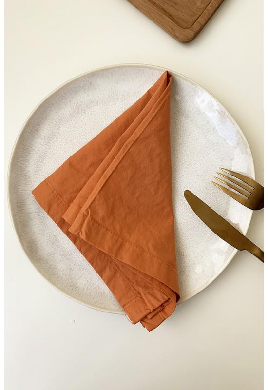 Burnt orange cotton napkins set Dinner Wedding