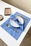 Cornflower blue cotton napkins set Dinner Wedding