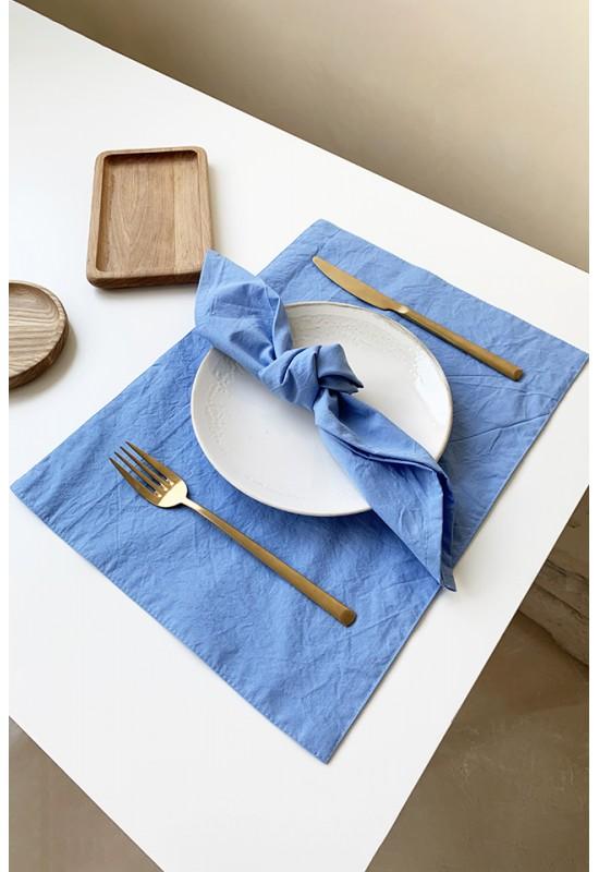 Cornflower blue cotton napkins set Dinner Wedding