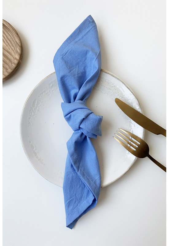 Cornflower blue cotton napkins set Dinner Wedding