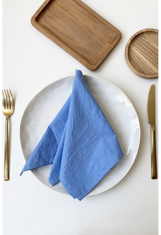 Cornflower blue cotton napkins set Dinner Wedding