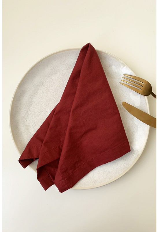 Cotton napkins Set of 2 Red wine