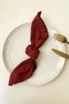 Red wine cotton napkins set Dinner Wedding