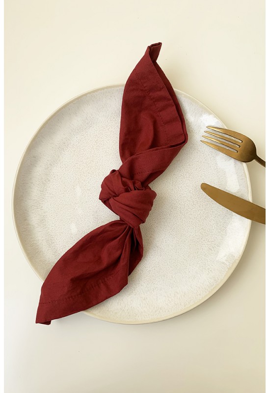 Red wine cotton napkins set Dinner Wedding