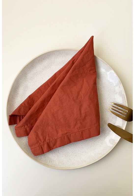 Terracotta Wedding Linen Napkins, Cloth Napkins, Wedding Napkin